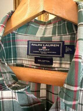90s Vintage Ralph Lauren Sport Plaid Button Down Shirt Men’s Oversized Large